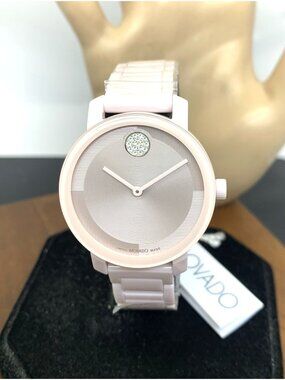 Movado Women's Watch 3601234 Bold Evolution 2.0 Swiss Quartz Pink Ceramic 34mm